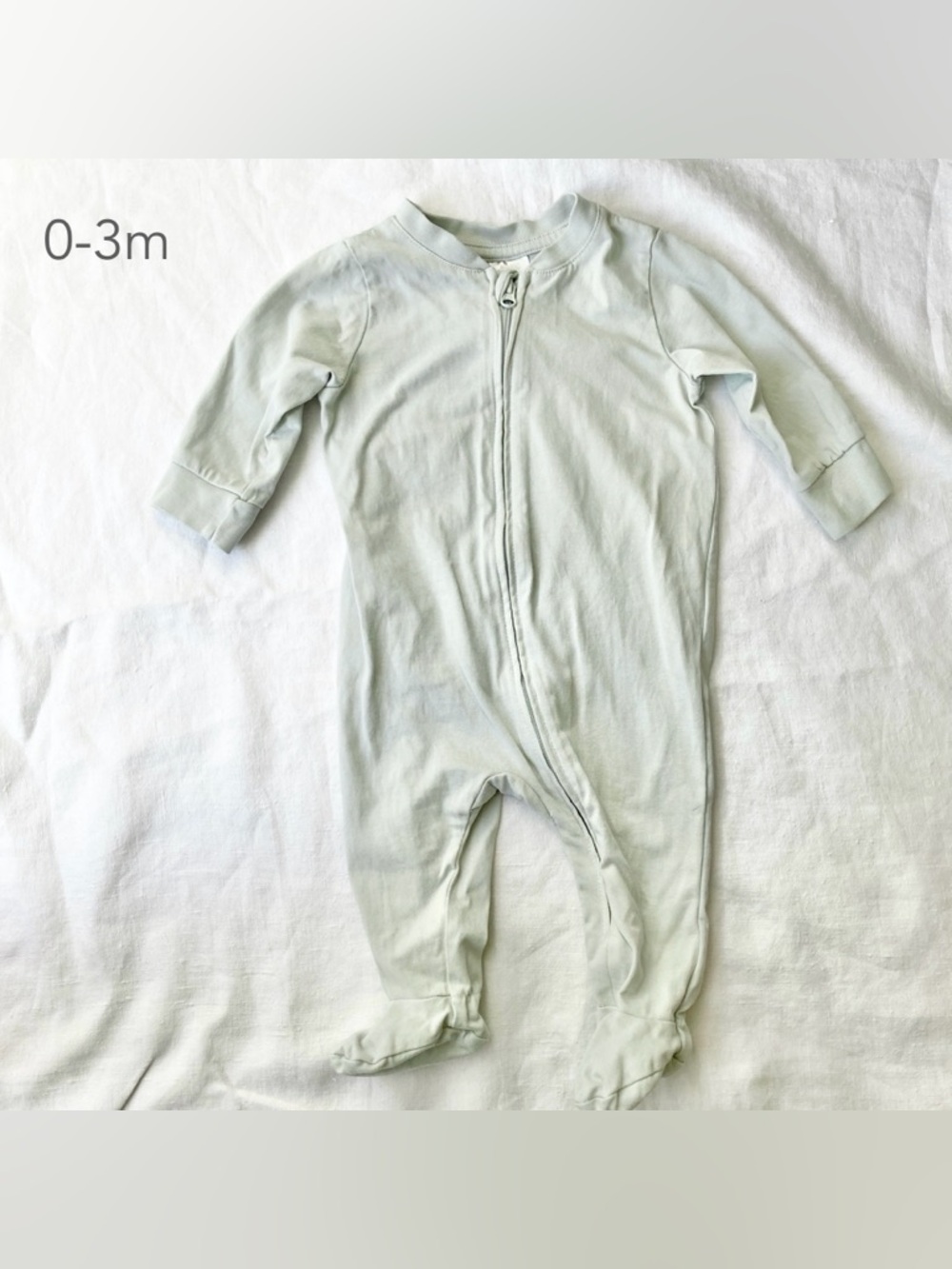 🪴5/$30 H&M 0-3 Months Baby Mint Green Zipper Sleeper